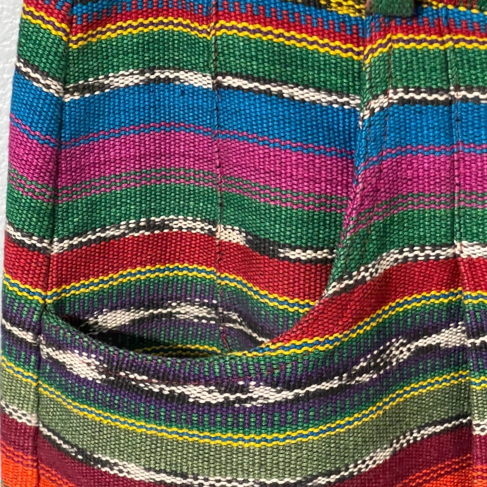 Vtg Central Falls Serape Striped Midi Skirt Boho Southwestern Cowgirl Size 8 - Picture 9 of 14